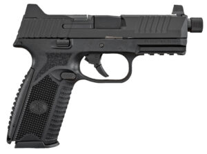 FN 66100375 509T 9mm Luger 17+1/24+1, 4.50" Black Steel Threaded Barrel, Matte Black Optic Ready/Serrated Stainless Steel Slide, Matte Black Polymer Frame w/Picatinny Rail
