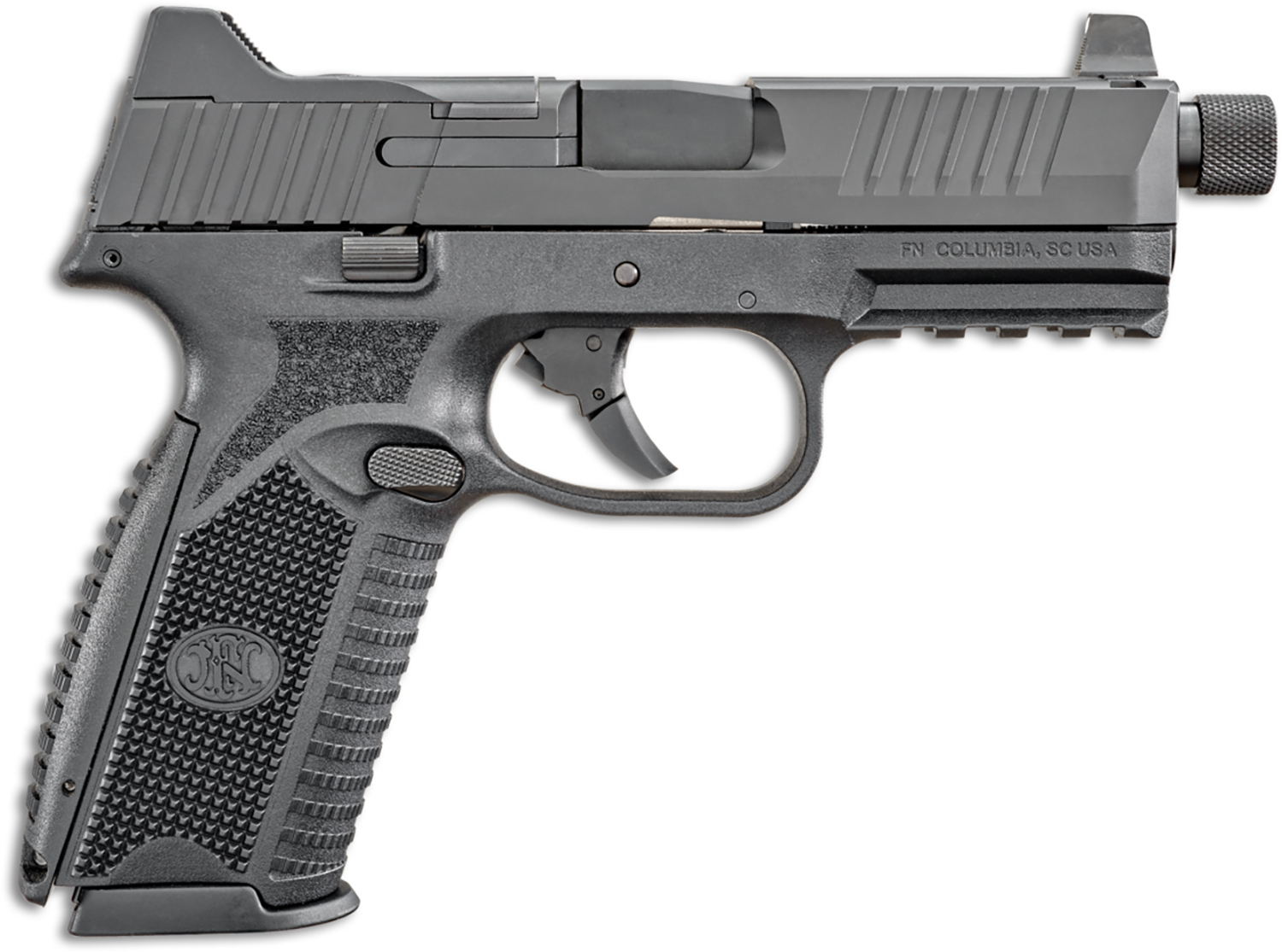 FN 66100527 509T 9mm Luger 10+1, 4.50" Black Steel Threaded Barrel, Matte Black Optic Ready/Serrated Stainless Steel Slide, Matte Black Polymer Frame w/Picatinny Rail