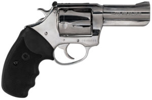 Charter Arms 73539 Mag Pug Large 357 Mag, 5 Shot 3" High Polished Stainless Steel Barrel, Cylinder & Frame w/Black Finger Grooved Rubber Grip