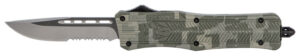 CobraTec Knives MADCCTK1MDS CTK-1 Medium 3" OTF Part Serrated D2 Steel Blade Army DigiCamo Aluminum Handle Features Glass Breaker Includes Pocket Clip