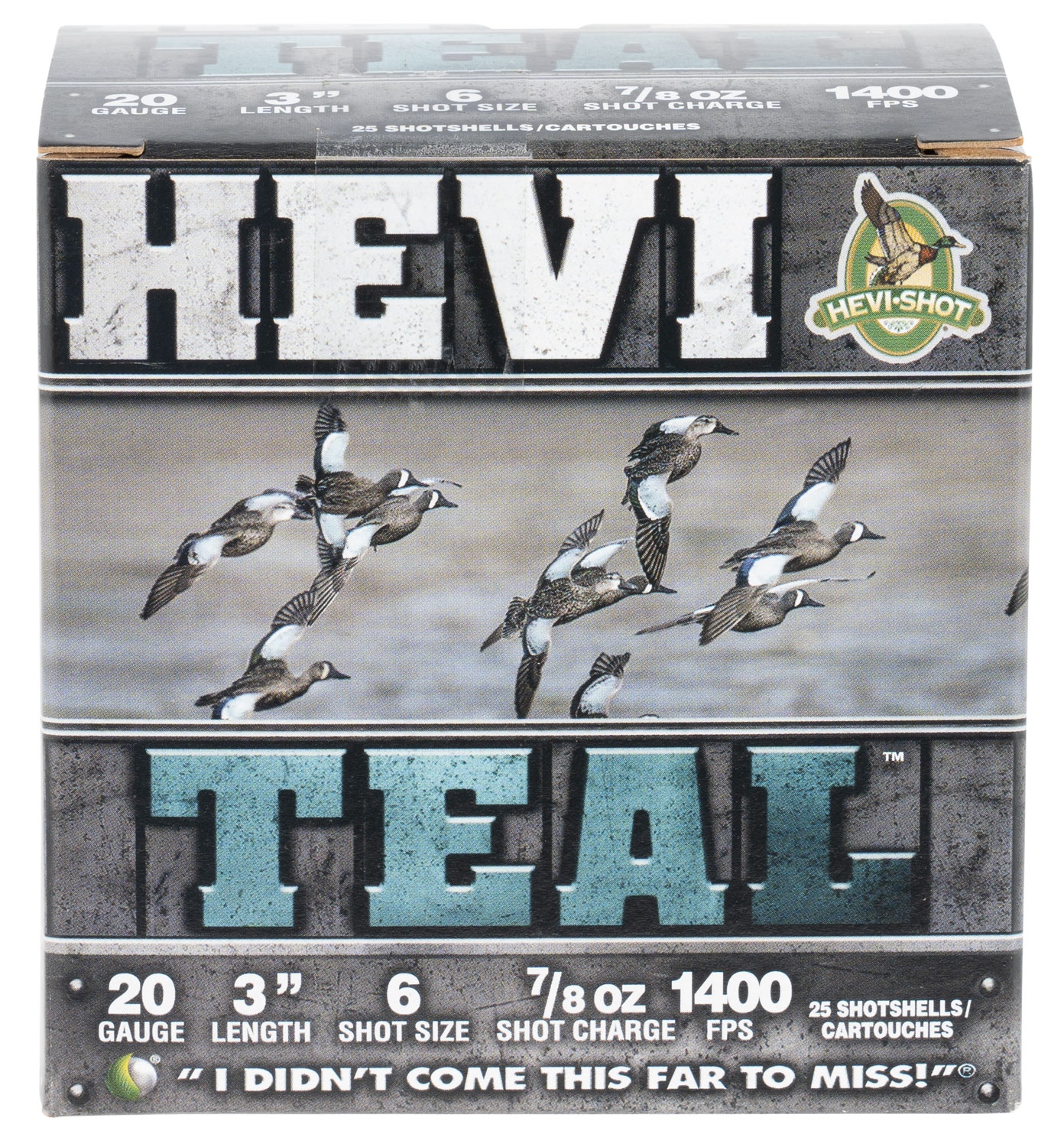 HEVI-Shot HS62006 HEVI-Teal 20Gauge 3" 7/8oz 6Shot 25 Per Box/10 Case
