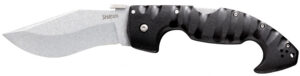 Cold Steel CS21ST Spartan 4.50" Folding Plain Stone Washed Japanese AUS-10A SS Blade/Black Griv-Ex w/Steel Liners Handle Includes Pocket Clip