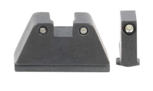 AmeriGlo GL814 Optic Compatible Sight Set for Glock 2XL Tall Green Tritium Black Outline Front Sight-Green Tritium Black Outline Rear Sight