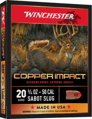 Winchester Ammo X20CLF Copper Impact 20Gauge 2.75" 3/4oz Sabot Slug Shot 5 Per Box/20 Case