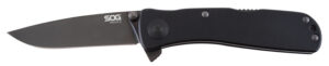 S.O.G SOGTWI12CP Twitch II 2.65" Folding Plain Black Hardcased TiCN AUS-8A SS Blade Black Anodized Aluminum Handle Includes Pocket Clip