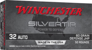 Winchester Ammo W32AST Silvertip 32ACP 60gr Jacketed Hollow Point 50 Per Box/10 Case