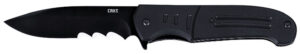 CRKT 6885 Ignitor 3.48" Folding Drop Point Part Serrated Black Oxide 8Cr13MoV SS Blade/Black G10 Handle Includes Pocket Clip