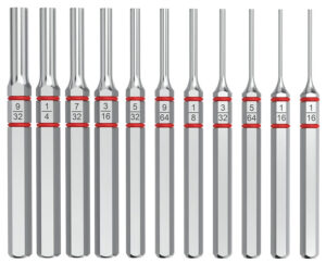 Real Avid AVAPKS Accu-Punch Standard Pin Punch Set Silver Steel Universal Firearm 11 Pieces