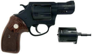 Charter Arms 13920 Double Dog Large 9mm Luger/357 Mag/38 Special 5 Shot 2.20" Overall Black Passivate Stainless Steel Ported Barrel, Cylinder & Frame, Walnut Grip, Exposed Hammer