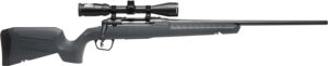 Savage Arms 32230 Axis 2 XP Combo Compact 243 Win 4+1 20" Matte Black Heavy Sporter Barrel & Drilled & Tapped Carbon Steel Receiver, Fixed Matte Gray Synthetic Stock, Right Hand, Boresighted 3-9x40mm
