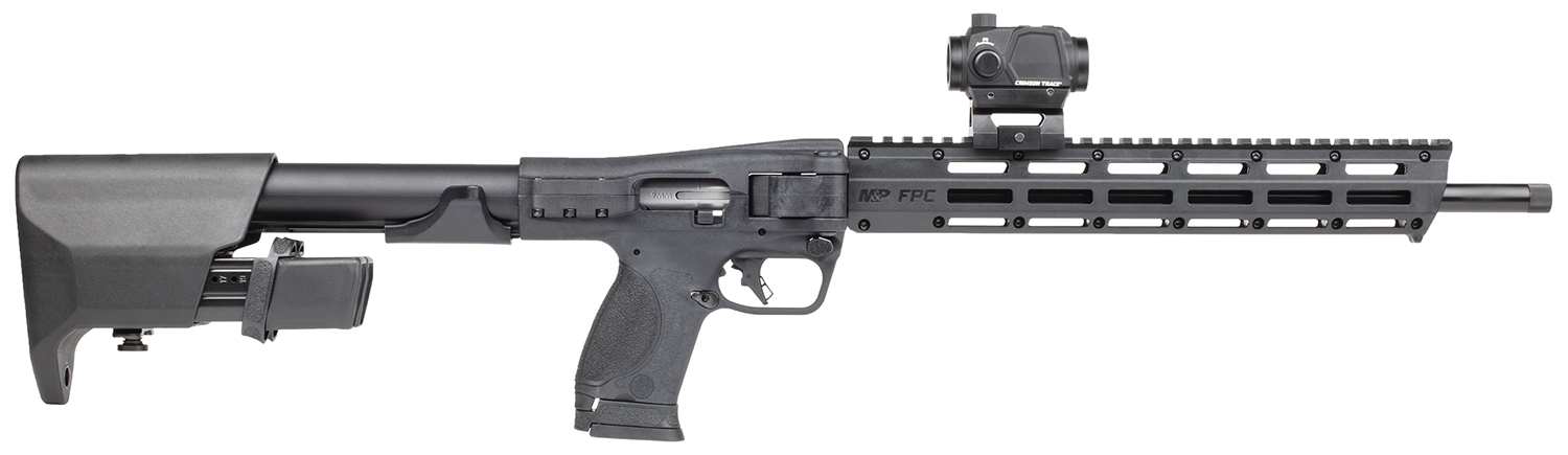 Smith & Wesson 14377 M&P FPC 9mm Luger 23+1 16.25" Black Oxide Black Anodized Receiver 15" M-LOK Handguard Polymer Stock M&P w/Interchangeable Palmswells Grip