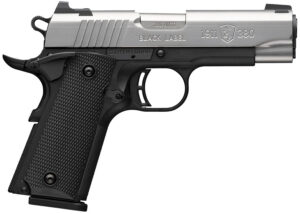 Browning 051119492 1911 Black Label Compact 380 ACP 8+1 3.63" Stainless Steel Barrel, Satin Stainless Steel Serrated Slide, Matte Black Polymer Frame, Black Polymer Grip