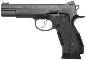 Cz Custom Shop 96333 A01-SD 9mm Luger 19+1 5" Match Grade Bull Barrel, Black Optic Cut/Serrated Steel Slide, Black Polycoat Steel Frame w/Beavertail, Black G10 Grip, Short Dustcover