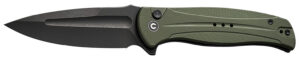 Civivi Knives C23053-2 Incindie 3.48" Folding Spear Point Plain Black Stonewashed 14C28N Steel Blade, OD Green Textured G10 Handle