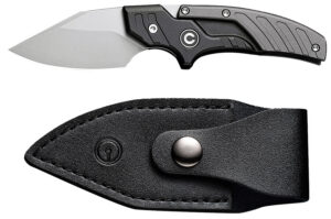 Civivi Knives C21036-3 Typhoeus 2.27" Adjustable Fixed Stonewashed Plain 14C28N Steel Blade, 3.98" Black/Gray Textured Aluminum Handle