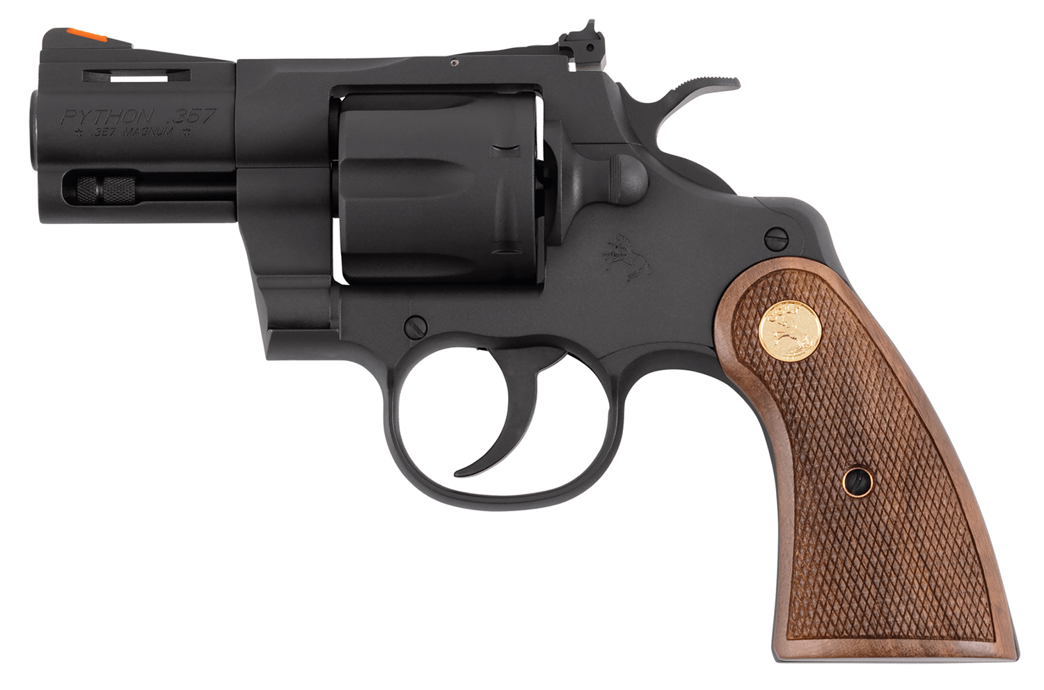 Colt Mfg PYTHONBM2WTS Python 357 Mag 38 Special 6 Shot 2.50" Matte Blued Carbon Steel Barrel, Cylinder & Frame, Exposed Hammer