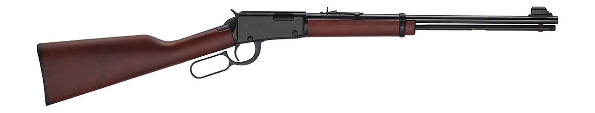 Henry H00122 Classic 22 S/L/LR 15/17/21+1 18.50" Blued Round Barrel, Black Aluminum Grooved Receiver, American Walnut Straight Grip Stock