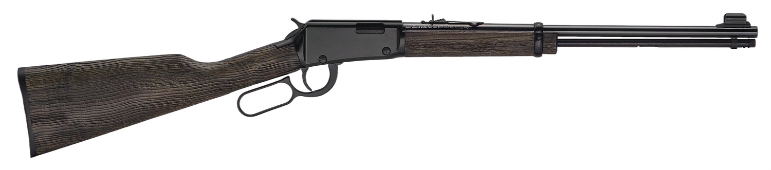 Henry H001GG22 Garden Gun 22 S/L/LR 15/17/21+1 18.50" Blued Round Barrel, Black Aluminum Grooved Receiver, Black Ash Straight Grip Wood Stock