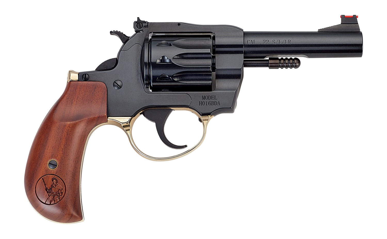 Henry H016BDA Golden Boy 22 S/L/LR 10 Shot 4" Blued Round Barrel, Blued Cylinder, Blued Polished Steel Frame, American Walnut Birdshead Grip, Exposed Hammer