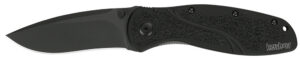 Kershaw 1670BLK Blur 3.40" Folding Drop Point w/Recurve Plain Black DLC 14C28N Steel Blade Black Anodized Aluminum Handle Includes Pocket Clip