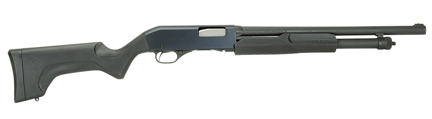 Stevens 19486 320 Security Full Size 12 Gauge Pump 3" 5+1 18.50" Matte Black Carbon Steel Barrel, Matte Black Aluminum Receiver, Fixed Matte Black Synthetic Stock, Ambidextrous