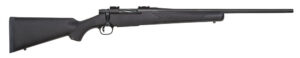 Mossberg 27838 Patriot Full Size 243 Win 5+1 22" Matte Blued Fluted Barrel, Drilled & Tapped Matte Blued Stainless Steel Receiver, Black Fixed Synthetic Stock, Right Hand